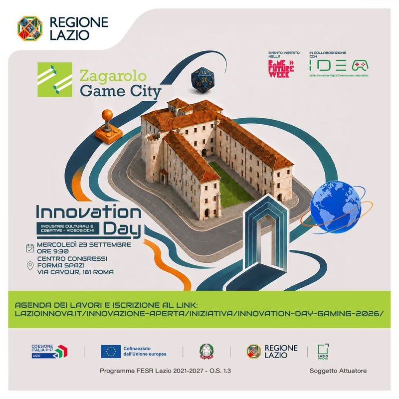 LAZIO INNOVA: Innovation Day Industrie Culturali e Creative – Videogiochi 23 SETTEMBRE 2026